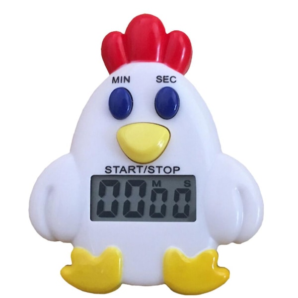 Hemtimer kyckling elektronisk timer söt påminnelse enhet student nedräkningstimer för hem kök kontor butik med batteri) (6,9x5,8 cm, röd)