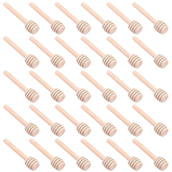30 st Mini Trä Honungsdipper Pinne, 3 Tum Server För Honungsburk Dispense Drizzle Honung