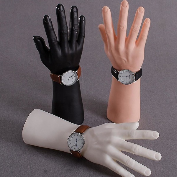 Hand Mannequin Smyckesdisplay Stativ Manlig Handmodell Armband Ring Handskar（Vänster hand，Svart）