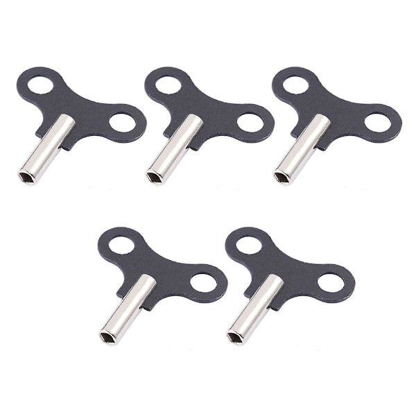 5-pack träklocknyckel i metall, klocknyckel i trä, verktyg för uppdragning av schweiziska klockor, svart (5,20 x 5,00 x 0,47 cm, svart)