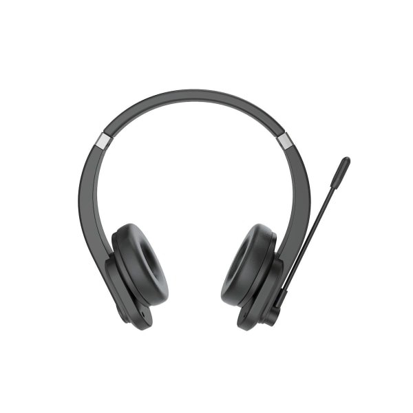 Bluetooth headset med mikrofon, V5.0, trådlöst headset för mikrofon, telefon, kontor (svart)