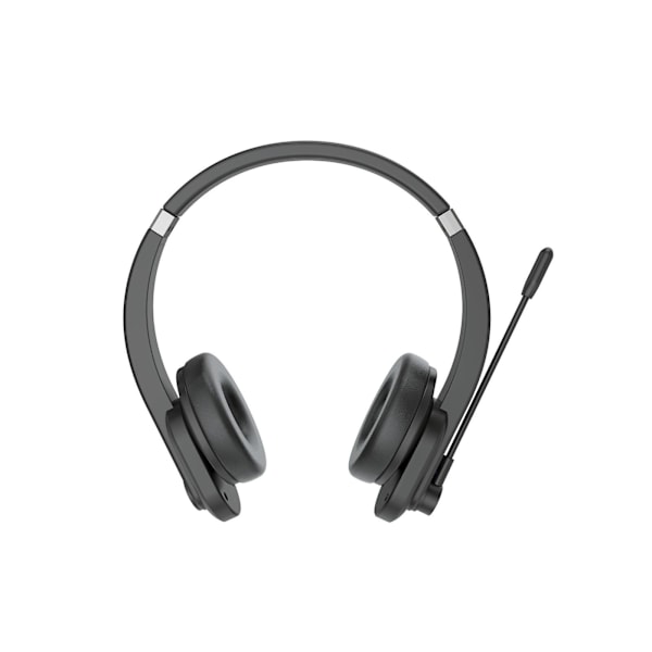 Bluetooth-headset med mikrofon, V5.0, trådlöst headset för mikrofon, telefon, kontor (svart)