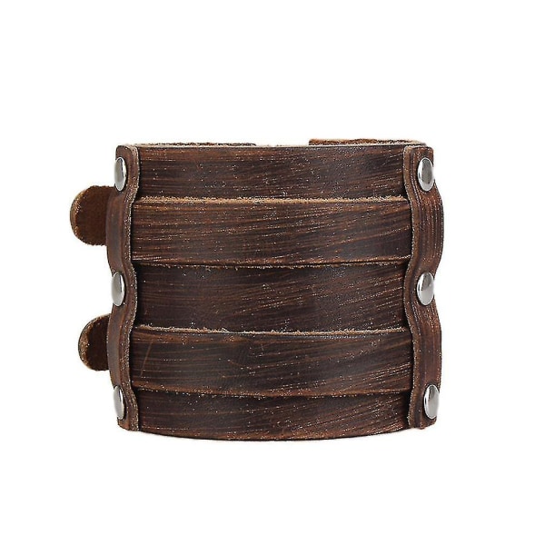 Herre Læder Dobbelt Spænde Armbånd Bred