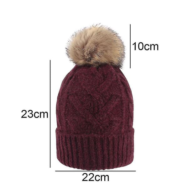 Mössa för kvinnor män vintermössa damer Cuffed Beanies mössa varma mössor（brun）
