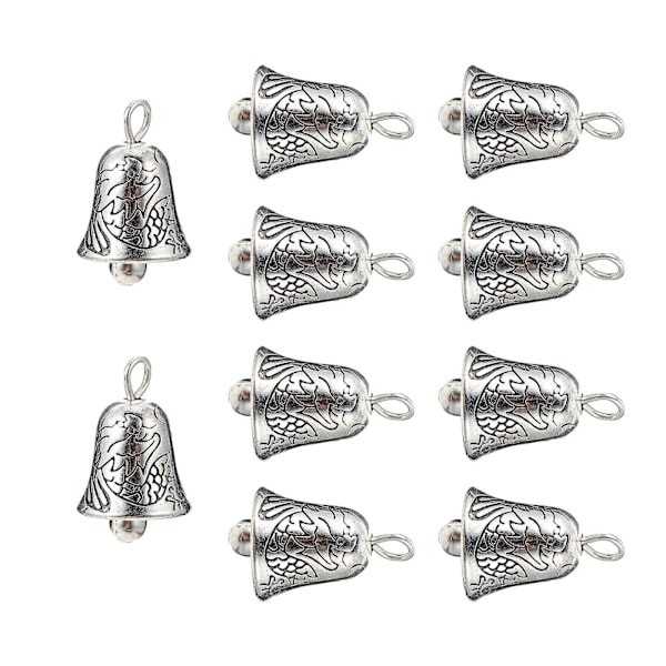 20-osainen DIY-riipuskoriste, seosjoulukellokoriste (1,5 x 0,9 cm, hopea)