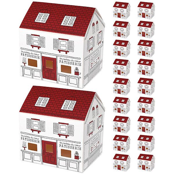20-pakkaus morsiussuihkukarkkilaatikot Paperikarkkilaatikot Lomajuhlien talomuotoiset karkkilaatikot (11,50 x 11,00 x 9,00 cm, moniväriset)