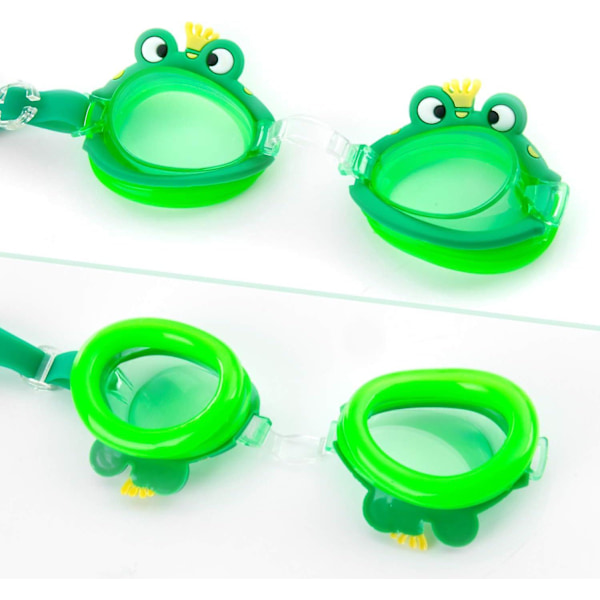 Svømmebriller til børn, pakke med 1 par svømmebriller, anti-dug, ingen lækage, anti-uv-længde - ørepropper og justerbar næseklemme til børn junior 3-13