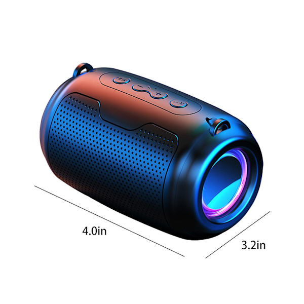 Bluetooth 5.0 Färgglad Streamer Mini Audio Utomhus Bärbar Bluetooth Audio Subwoofer Surround Sound Hifi Högtalare（Svart）