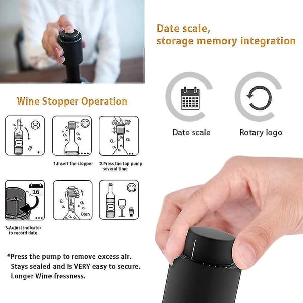 2-pack champagne/vinflaska propp - champagnepropp med datummärkare