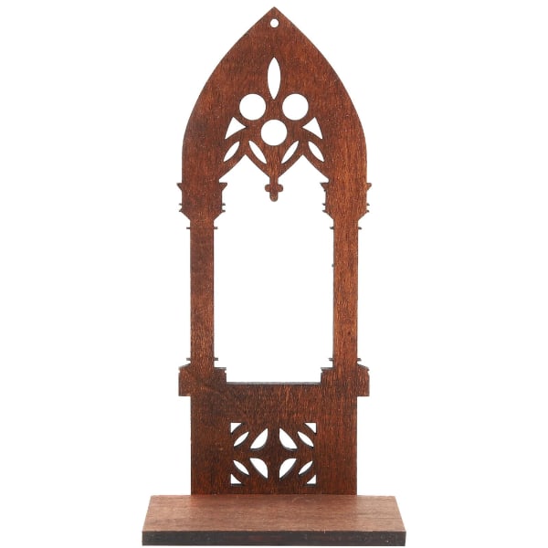 1 pari goottilainen kynttelikkö puinen kynttelikkö koristeellinen kaareva kynttelikkö (15x6 cm, kuten kuvassa)