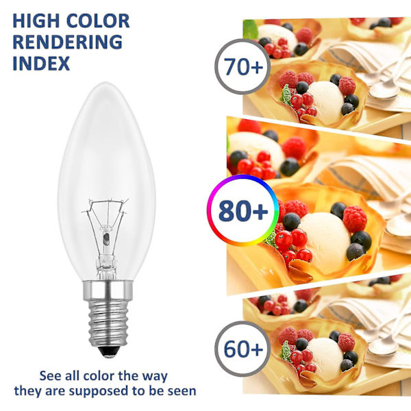 Glødelampe E14 60w 230v, E14 Flammepære, Dimbar Varm Hvit 2700k, 600lm, C35 Transparent Pære, For Lysekrone, Skrivebordslampe, 6-pakning