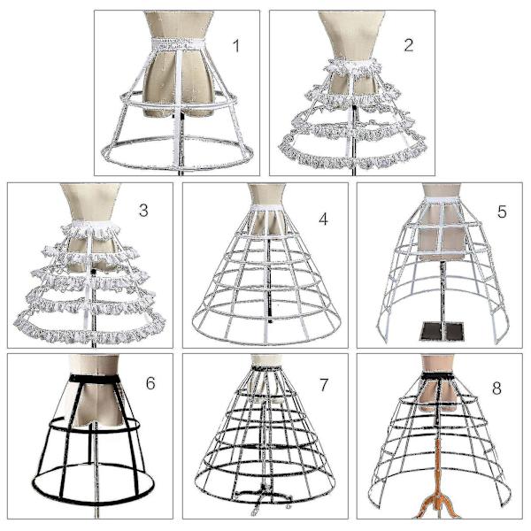 Crinoline-alushame, 2/3/4/5 vannetta naisille ja tytöille (8)
