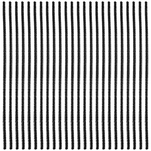 300 kappaletta käsintehtyjä DIY-tarvikkeita kierretty tikku materiaali chenille varsi kierretty pörröinen DIY-tikku (30X0,6 cm, musta)