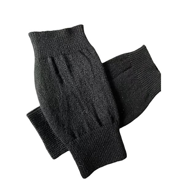 Grå og sorte fingerløse handsker til kvinder, fleece, varme vinterhandsker, unisex, halvfingerhandsker, tykke fingerløse handsker til mænd til cykling, løb, cykel, løb, vandreture