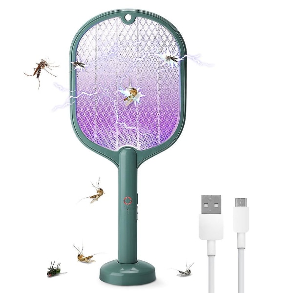 Smart elektrisk insektsracket swatter zapper uppladdningsbar (Beige)