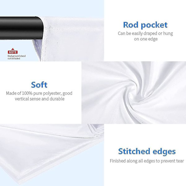 Bakgrunn(hvit) 3*3m Fotostudio Folding Sheer Muslin For Photography Video Og Fjernsyn