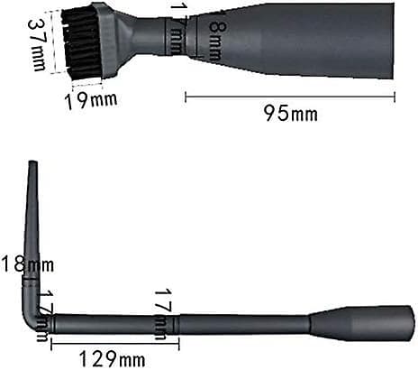 SET med 9 st 2-i-1 borstar, spets 32 mm/35 mm