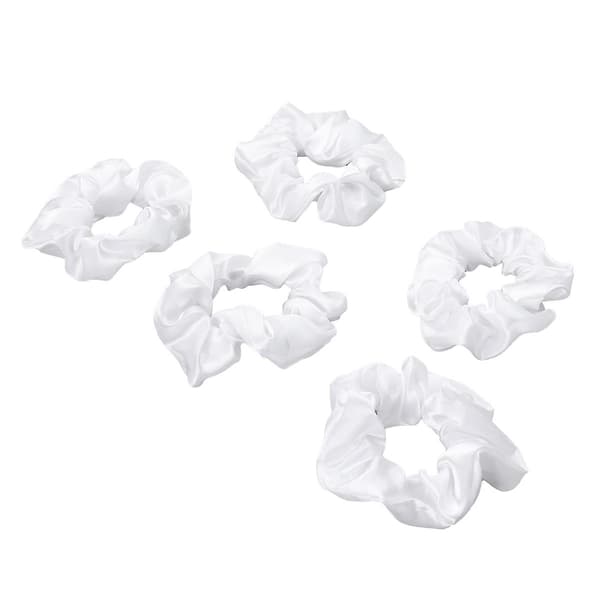 5 st enfärgade elastiska hårband tyg hårrep hästsvans hårklämmor kvinnor flickor håraccessoarer (37Vit)(Vit)