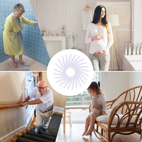 Halkskyddsremsor för trappor och badrum. Transparenta och självhäftande halkfria remsor för dusch och badkar Fontainebleau 30 st