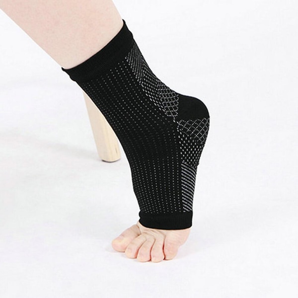 1 par Fot Ankel Compression Strumpor Anti Fatigue Varicose Feet Sleeve Unisex（L XL，vit）