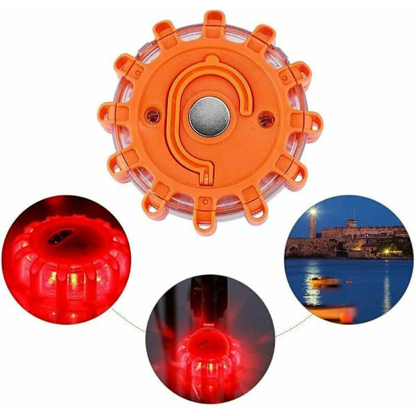 FlkwoH 15 LED Varningsljus Bärnstensfärgad, 9 Mönster Blinkande Vägsäkerhetsljus, Multifunktions Nödbelysning, Yeurié
