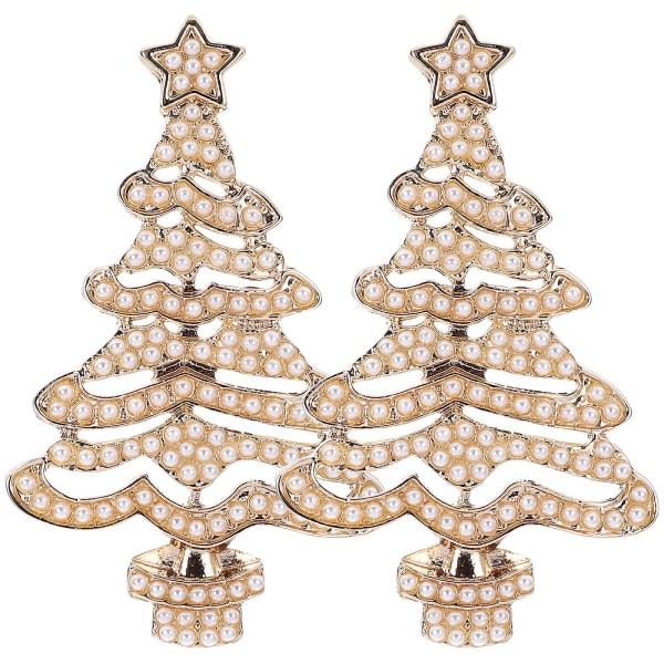 1 par kvinners øredobber Juletreformede estetiske øredobber rhinestone øredobber (5,5X3,3CM, som vist på bildet)
