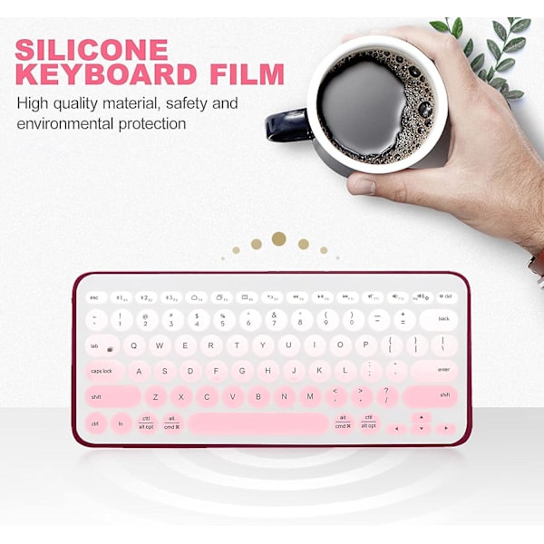1 X Silikonfodral för Logitech K380 Rosa tangentbordsskyddsfilm för K380 tangentbord