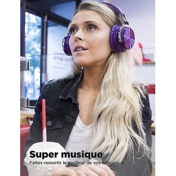 COWIN E7 Pro Lila brusreducerande bluetooth-headset med mikrofon trådlöst headset