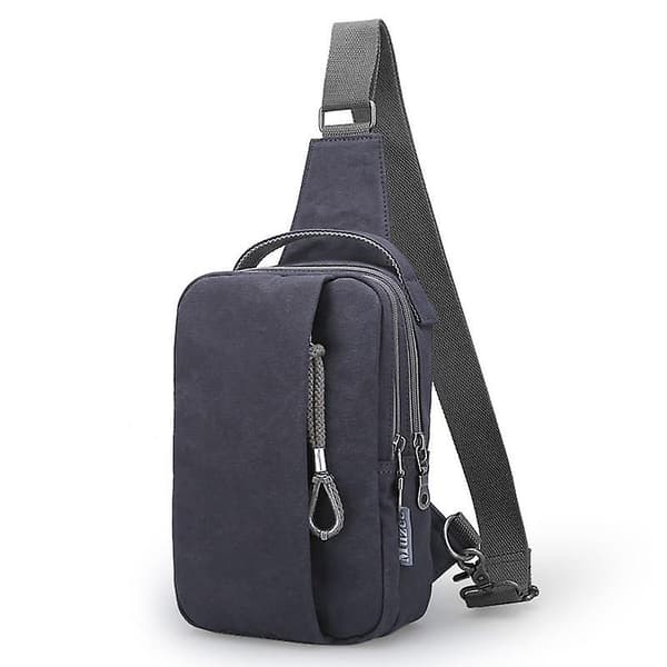 Herrmode casual canvas bröstväska för resor (grå)
