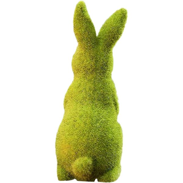 Söpö sammal kani simulointi pääsiäispupu lahja sammal kani puutarha koriste (14X7cm, vaaleanvihreä)