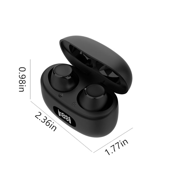 Bluetooth-hörlurar 5.1 Trådlösa öronsnäckor Andningslampa Brusreducering Bas Sporthörlurar Mikrofon Stereoheadset（Svart）