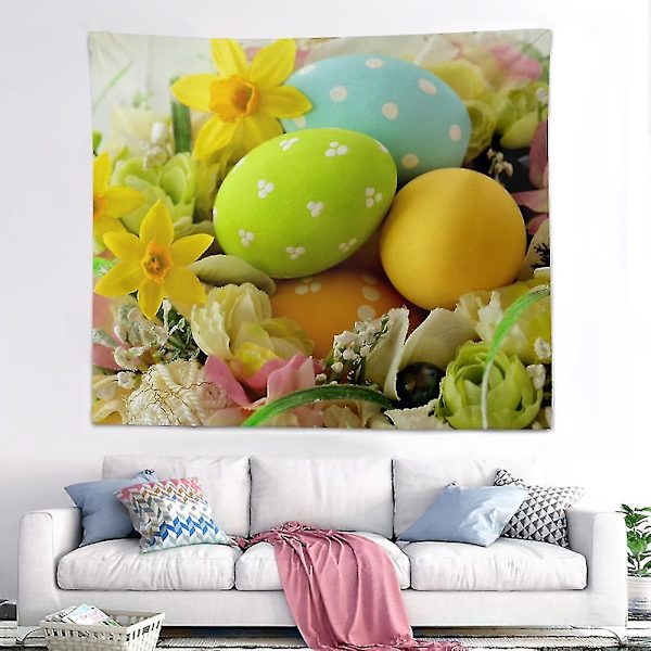 Glædelig påske fotografering fotobaggrund polyester stof baggrund til fotostudie（100X75cm）
