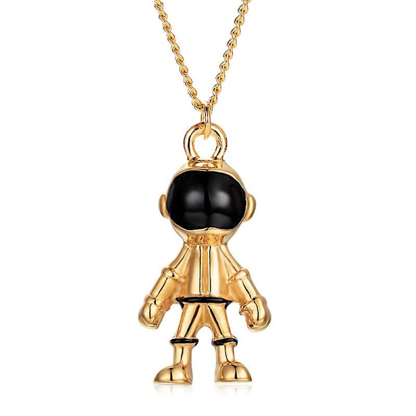 Hip Hop Rustfrit Stål Astronaut Rummand Pendant Rum Robot Halskæde til Mænd Kvinder