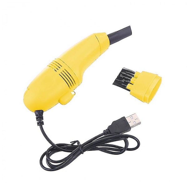 Näppäimistön puhdistusaine Voimakas imu kannettava mini USB tyhjiökäsikäyttöinen näppäimistön pölyharja tietokoneelle Jikaix (keltainen)