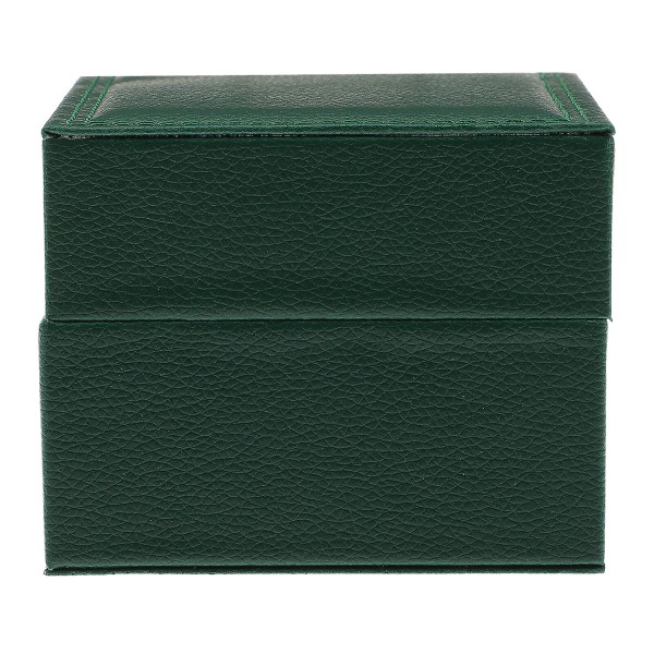 Slitstark klocklåda presentask PU-läder klocklåda klockdisplaylåda (11,3X11,3X8,5CM, grön)