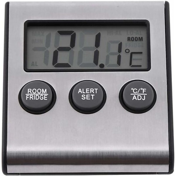 Kyltermometer, digital LCD-termometermonitor med sond 50°C till 70°C