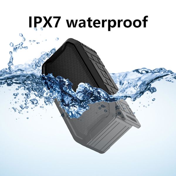 Trådlös Bluetooth-högtalare IPX7 Hög effekt 360 Surroundljud Bluetooth 5.0/USB-enhet/AUX/TF-kort 20240116（Röd）