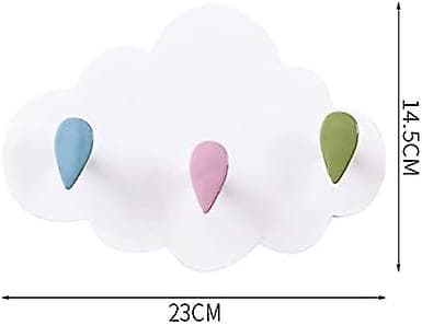 Nursery Coat Hook Coat Rack No Drilling Hook Wall Hook Kids Wall Mounted Coat Rack with 3 Hooks for Kitchen Bathroom,KoleZy