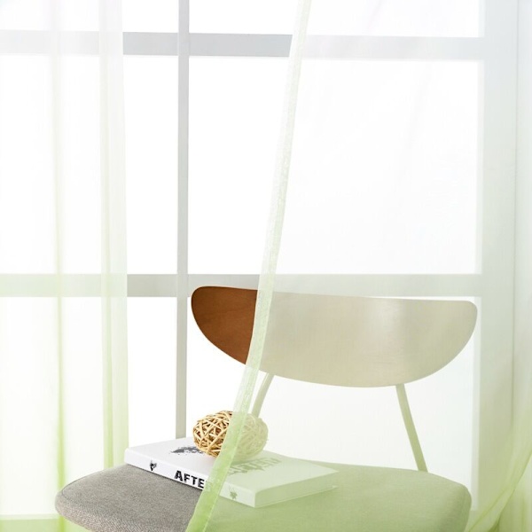 Genomskinliga gardiner grå gradient dekoration sovrum vardagsrum modern voile fönster skugga halvgenomskinlig öljett, 140(B) x 260(Höjd) cm