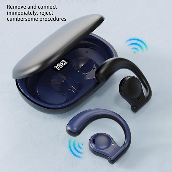 Trådlöst headset Bluetooth-ledning inte i örat Sports Crazy Dumping inte av hög ljudkvalitet Bluetooth-headset（Svart）