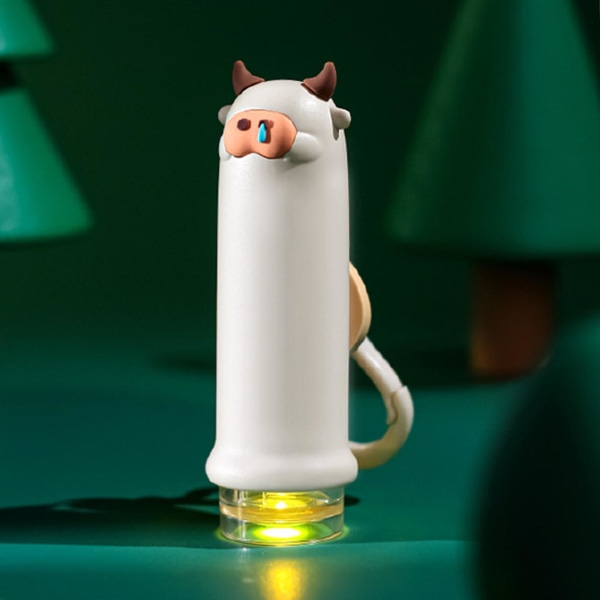 Minitaskulamppuavaimenperä, söpö eläin LED-avaimenperä lapsille, ladattava hätävalo, kannettava ja helppokäyttöinen (3, valkoinen)