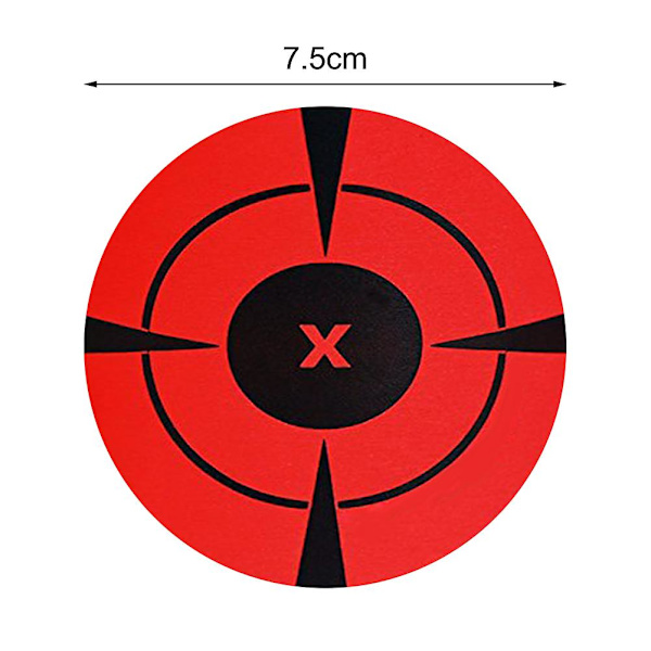 125 kpl / rulla Musta Punainen 7,5 cm Splatter-kohdeammuntaharjoitusten tarrat