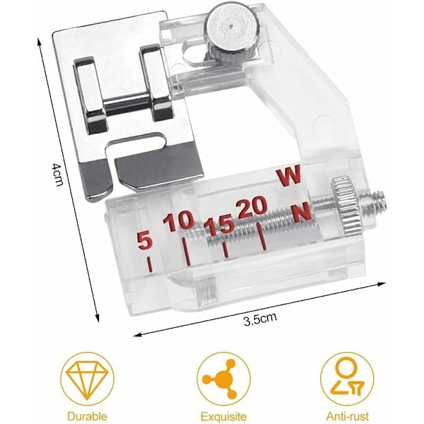 Metall och plast snedställd pressarfot justerbar 5-20mm Generisk overlock pressarfot Heavy Duty Hållbar pressarfot för symaskin