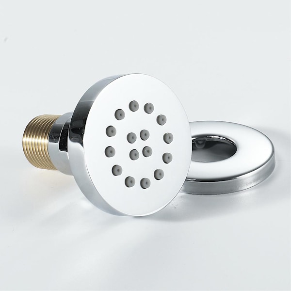 Krom sidoduschmunstycken justerbar mässingskropp rund munstycke spray väggmonterade duschmassagemunstycken för badrumstillbehör, 50x50mm, 1 st