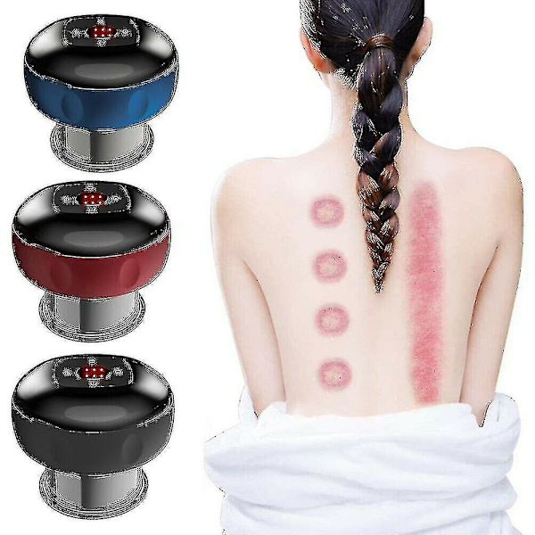 Smart Cupping Terapi Massager Med Rød Lys Terapi Elektrisk Cupping Massage Apparat Til Sort- Aespa（rød）