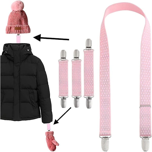 4 stk. Vinter Elastiske Votter Klips Lue Klips Sterke Rustfritt Stål Hansker Klips Bulk