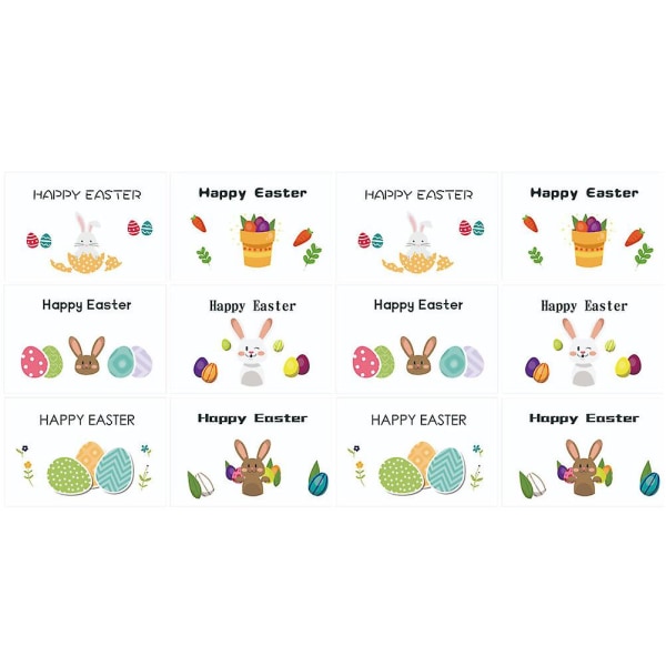 Pakkauksessa 12 pääsiäisjuhlakorttia kirjekuorineen Onnittelukortit Pääsiäisjuhlatarvikkeet (20X15 cm, eri värejä)
