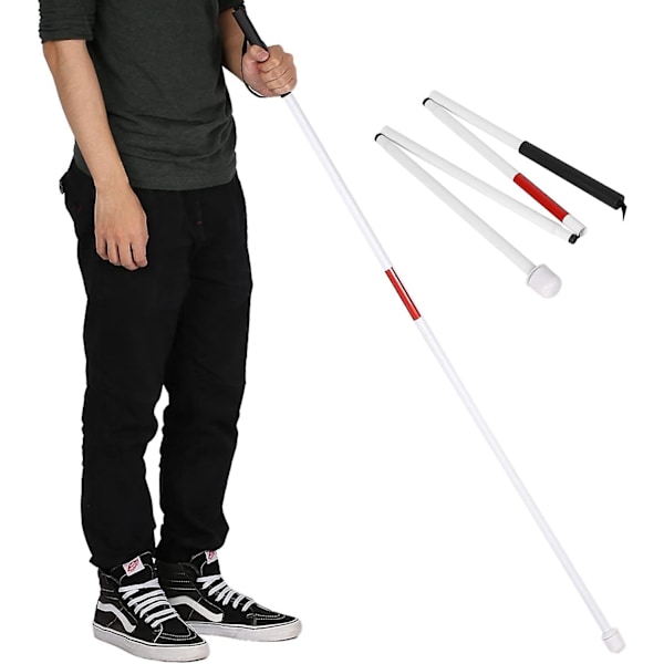 Expanderbar 125 cm käpp för blinda, hopfällbar vandringskäpp Käppar för synskadade, blinda och äldre, vandring, trekking