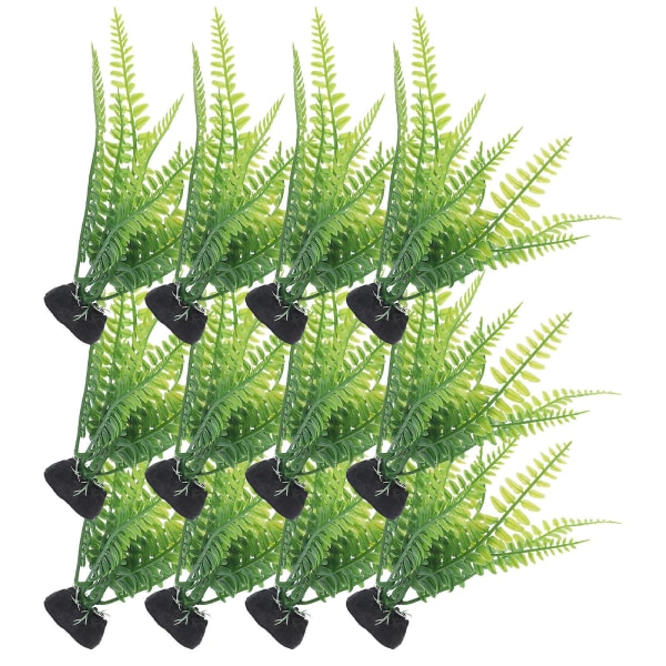 12 stk. dekorative kunstige planter slidstærke akvarieplanter udskiftelige akvariedekoration (18X4 cm, billede 10)
