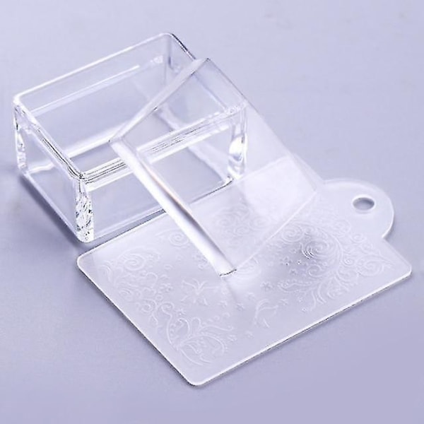 Mønster 3 Dual Ended Clear White Jelly Nail Art Stamper Silikon